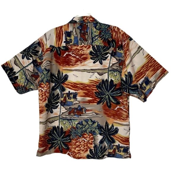 RESERVOIR Hawaiian Style Men's Button Shirt Large Palm Trees Tropical Beach NWOT - Picture 3 of 10